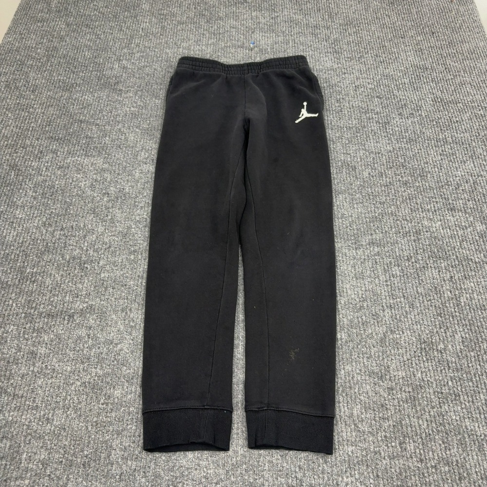 Jordan Sweatpants Boys L Black Cotton Blend Fleece Jumpman Joggers Athletic